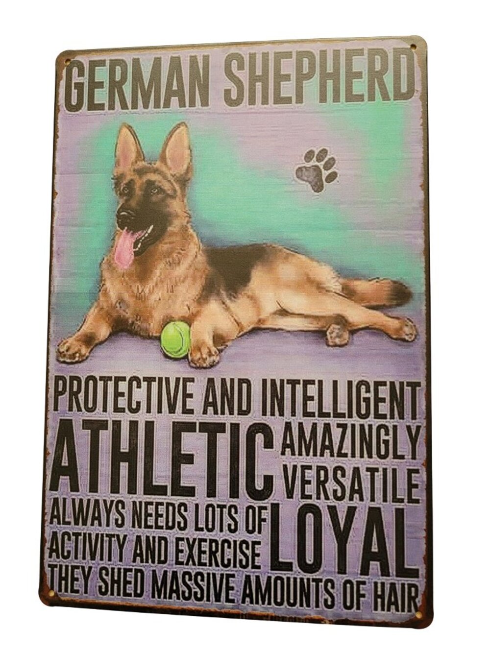3/30 German Shepherd Metal Sign | Dog Lover Gift | Rustic Farmhouse Wall Decor
